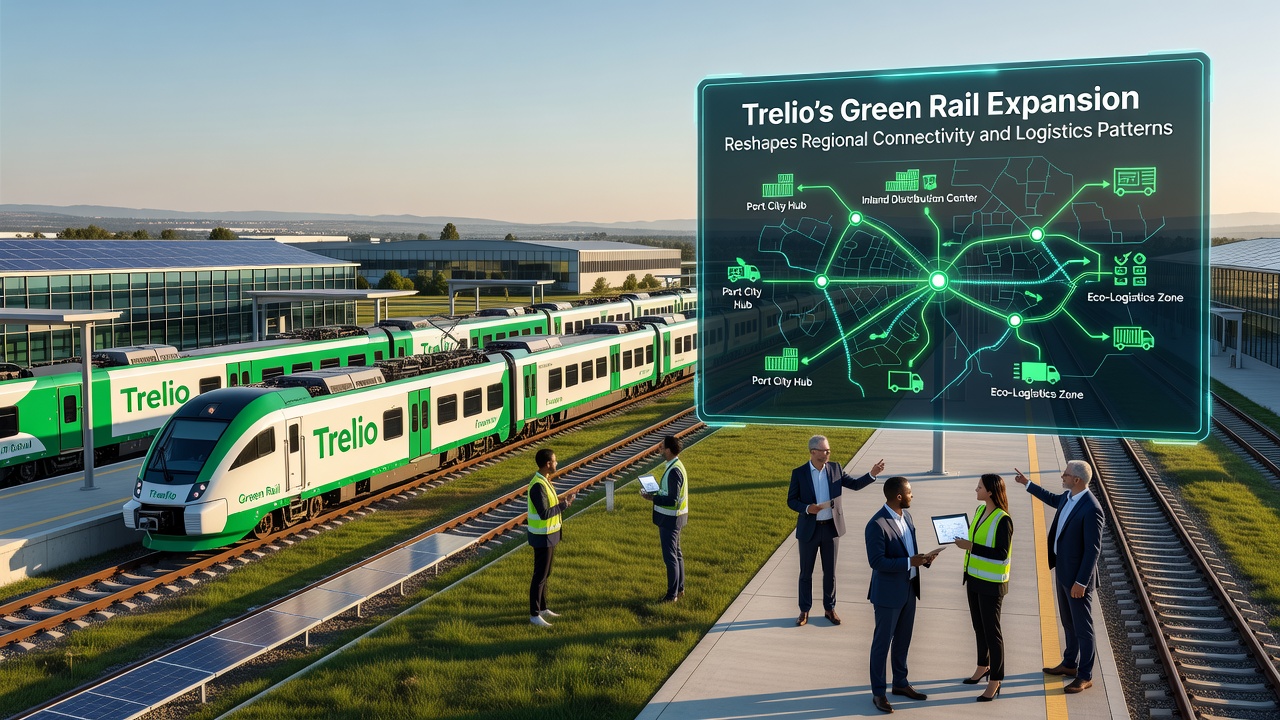 Logistics hub operations along the Trelio green rail corridor